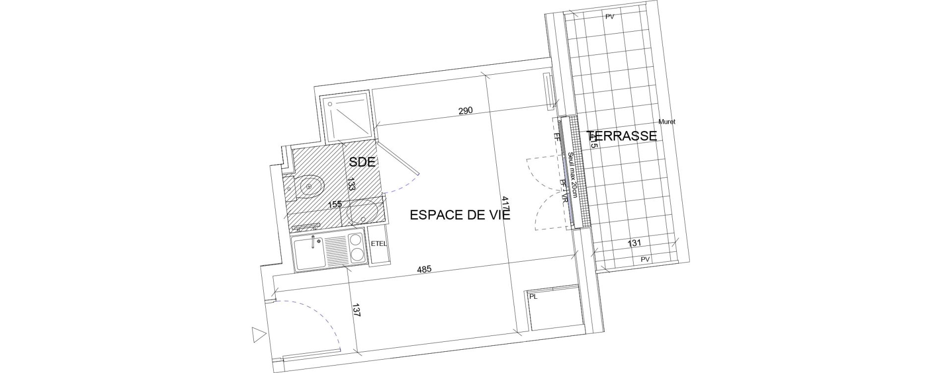 Appartement T1 de 18,12 m2 &agrave; Sartrouville La vaudoire