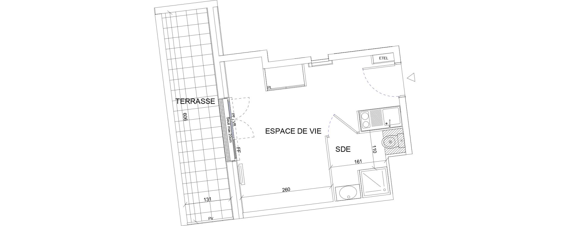 Appartement T1 de 18,68 m2 &agrave; Sartrouville La vaudoire