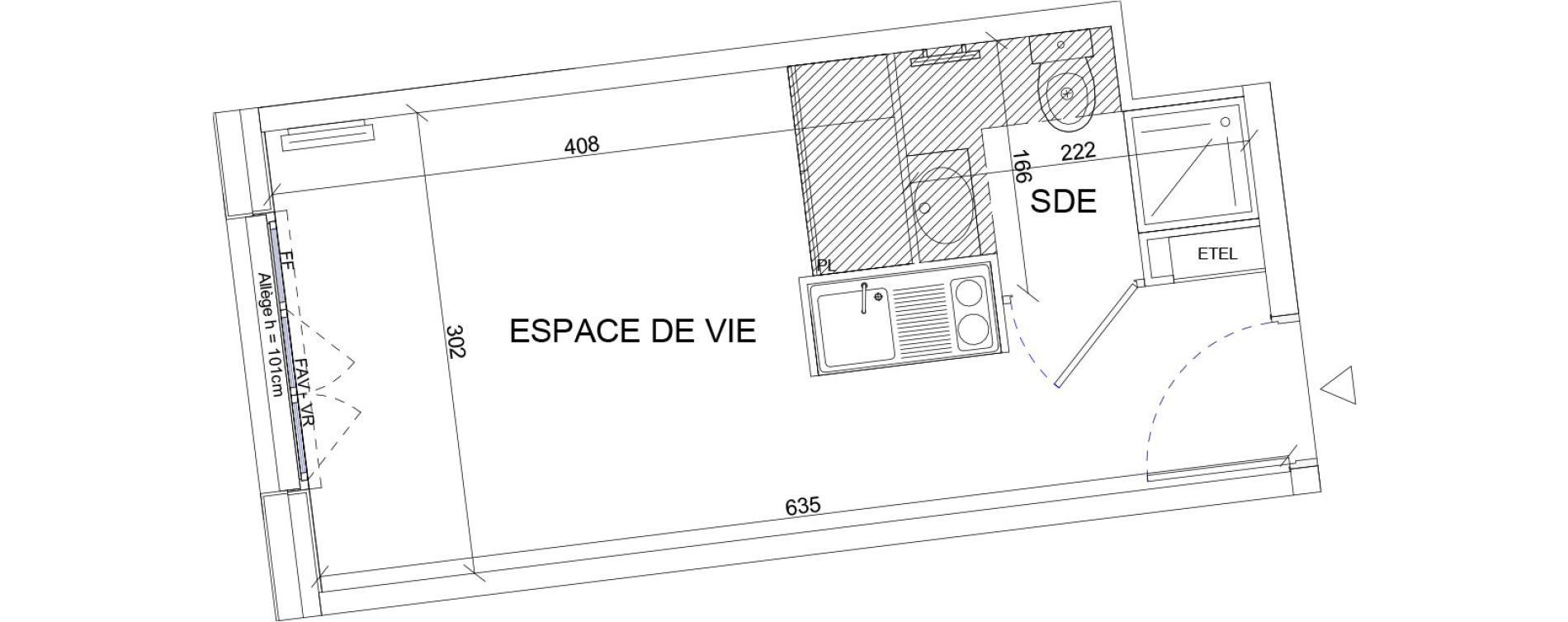 Appartement T1 de 18,24 m2 &agrave; Sartrouville La vaudoire