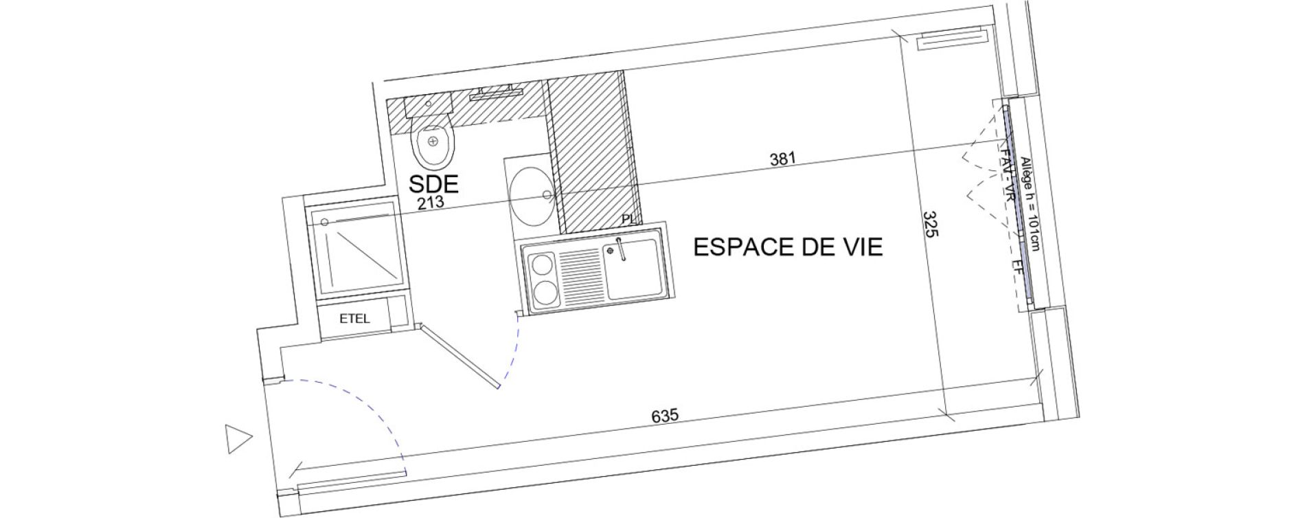 Appartement T1 de 18,75 m2 &agrave; Sartrouville La vaudoire