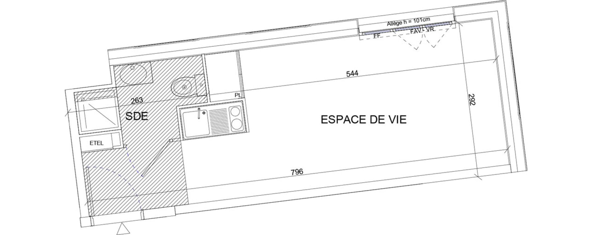 Appartement T1 de 21,09 m2 &agrave; Sartrouville La vaudoire