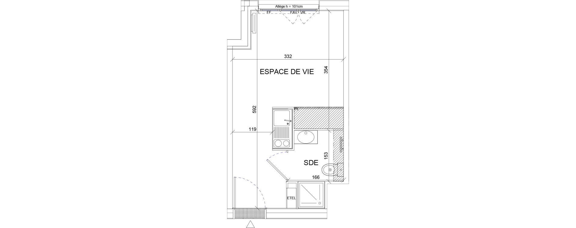 Appartement T1 de 18,03 m2 &agrave; Sartrouville La vaudoire