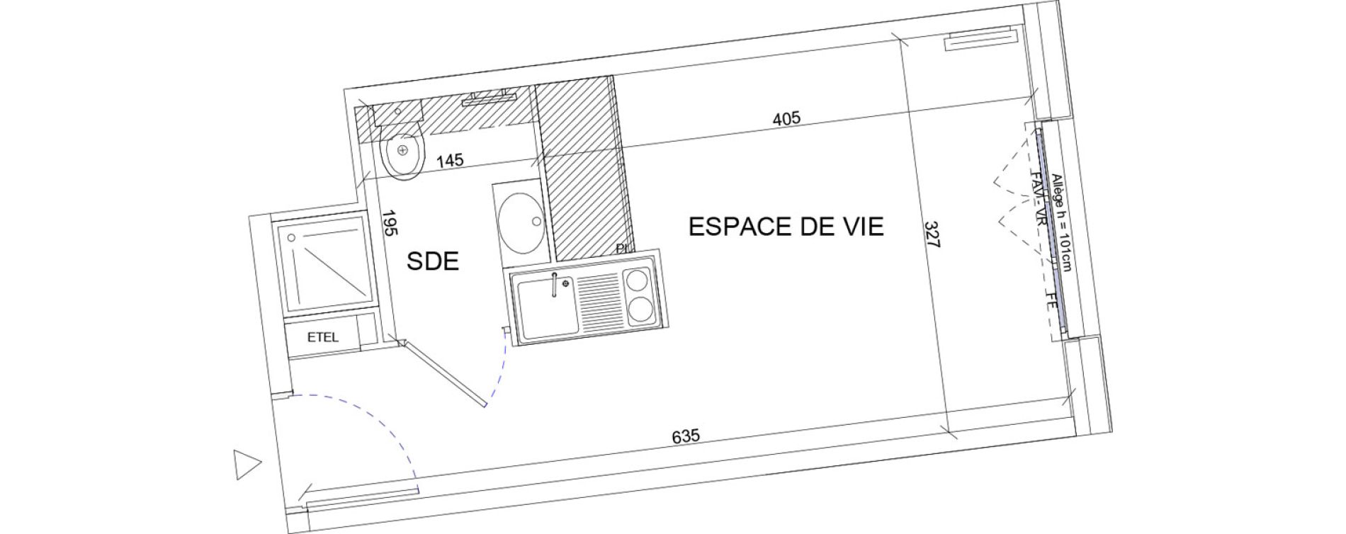 Appartement T1 de 19,55 m2 &agrave; Sartrouville La vaudoire