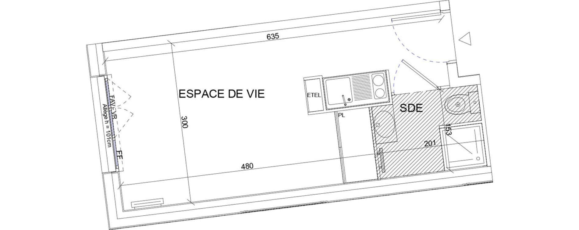 Appartement T1 de 19,36 m2 &agrave; Sartrouville La vaudoire