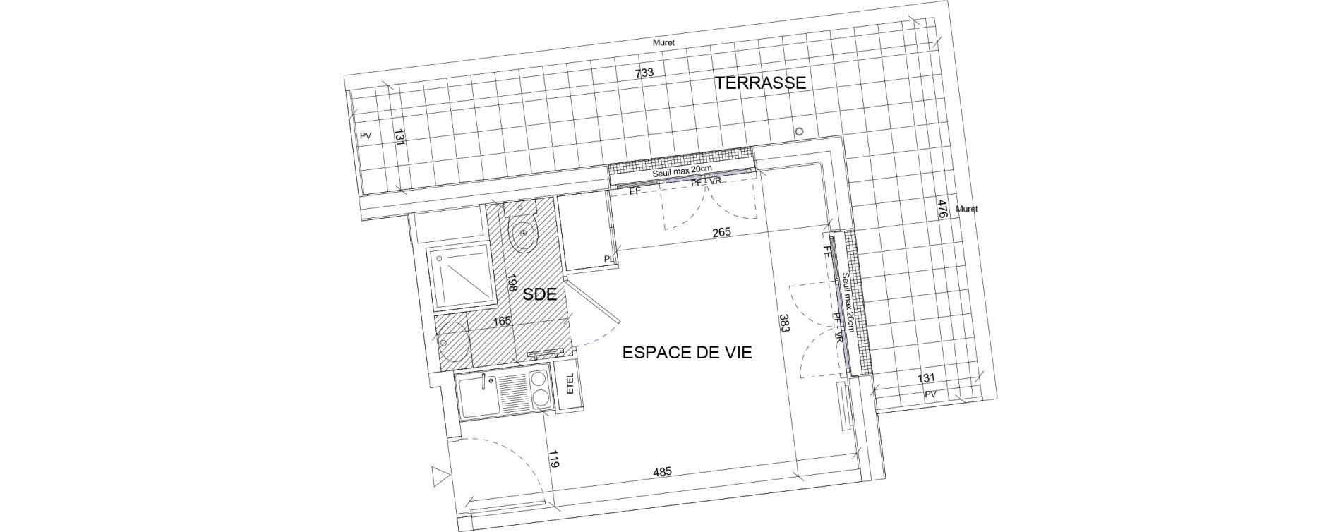 Appartement T1 de 18,05 m2 &agrave; Sartrouville La vaudoire