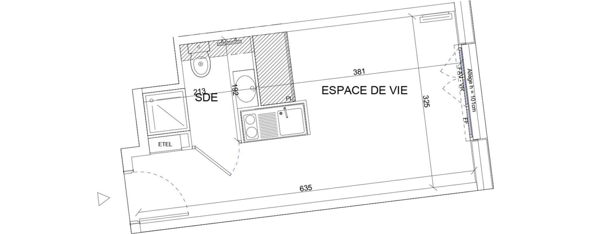 Appartement T1 de 18,75 m2 &agrave; Sartrouville La vaudoire