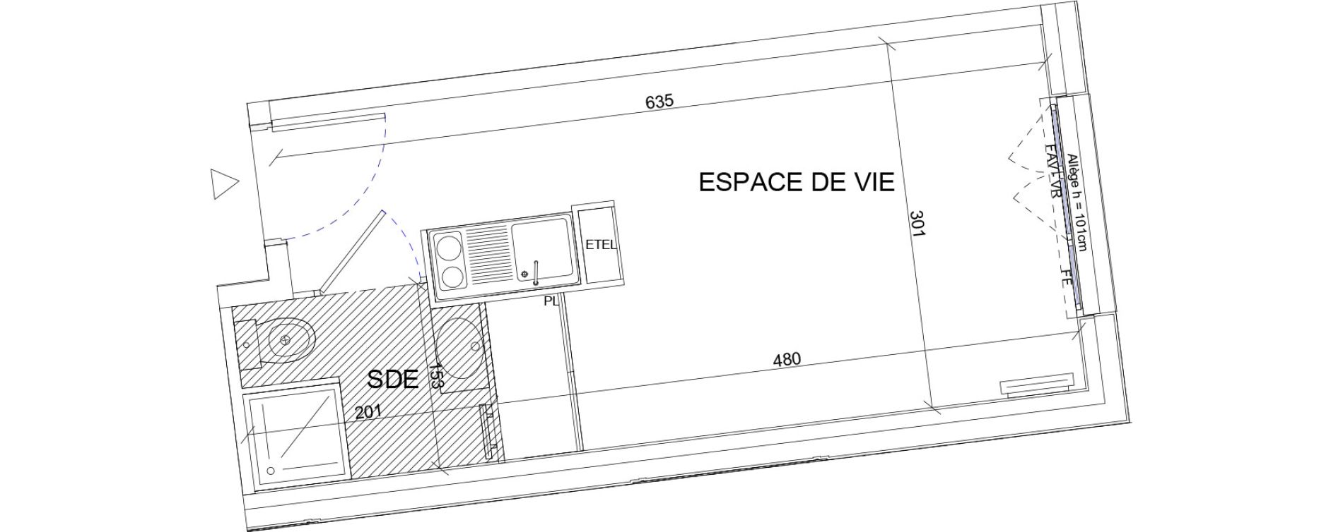 Appartement T1 de 19,40 m2 &agrave; Sartrouville La vaudoire