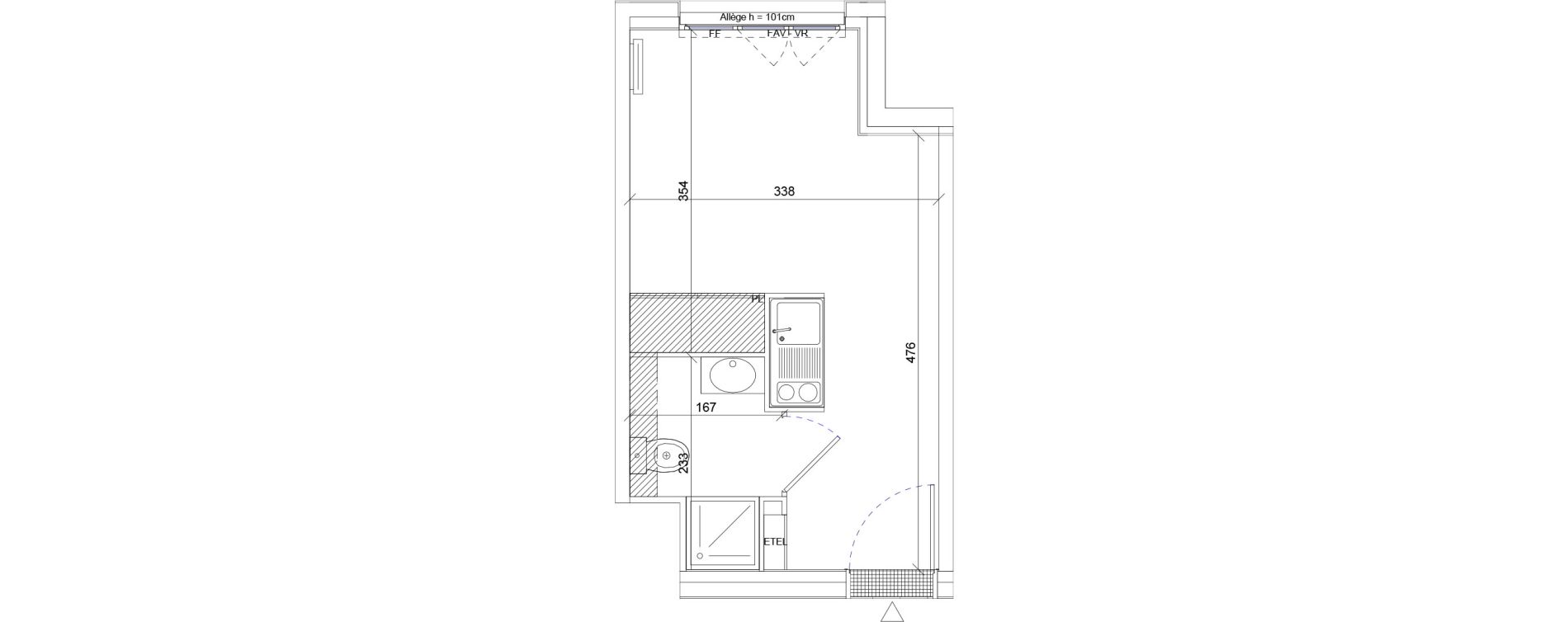 Appartement T1 de 18,03 m2 &agrave; Sartrouville La vaudoire