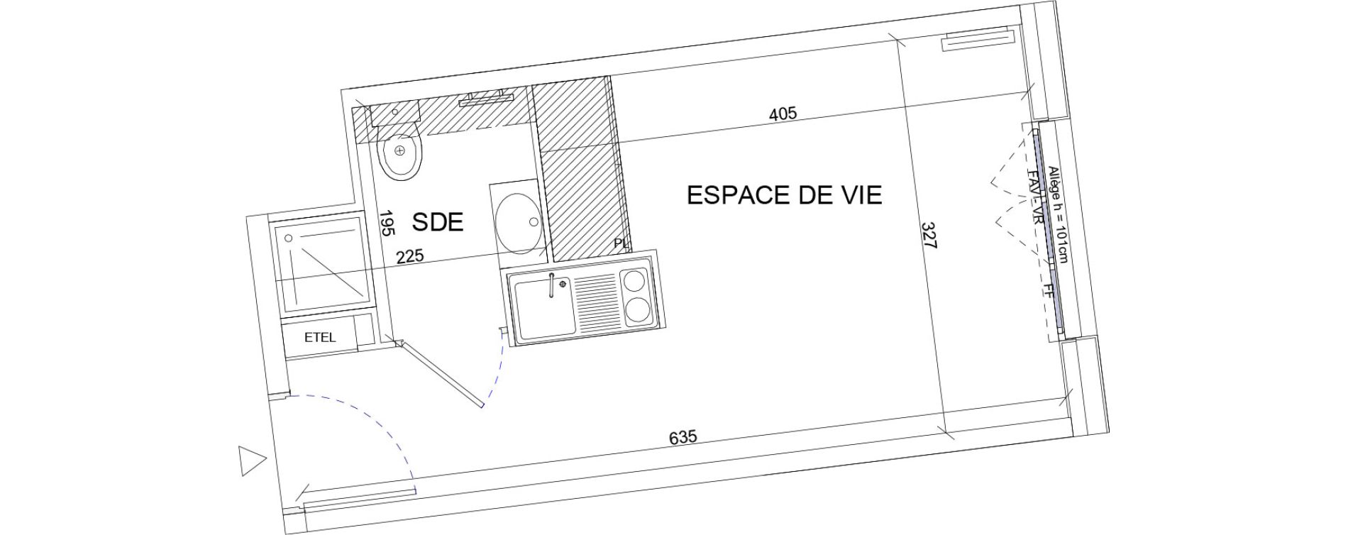 Appartement T1 de 19,55 m2 &agrave; Sartrouville La vaudoire