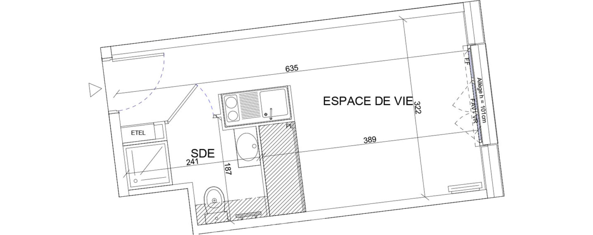 Appartement T1 de 18,99 m2 &agrave; Sartrouville La vaudoire