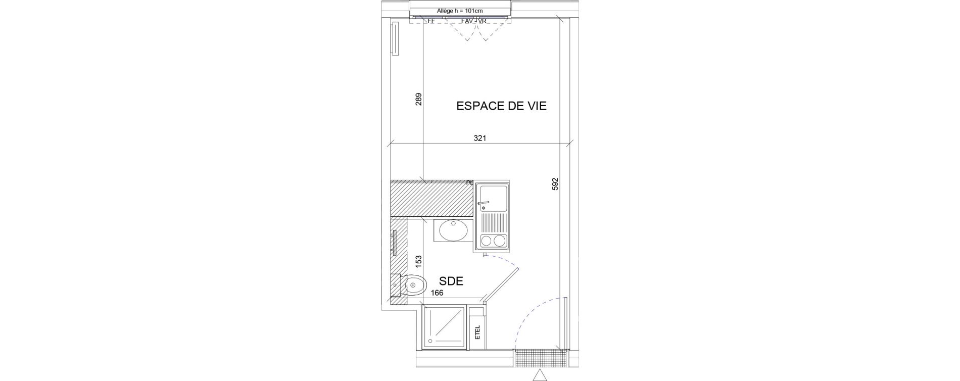 Appartement T1 de 18,03 m2 &agrave; Sartrouville La vaudoire