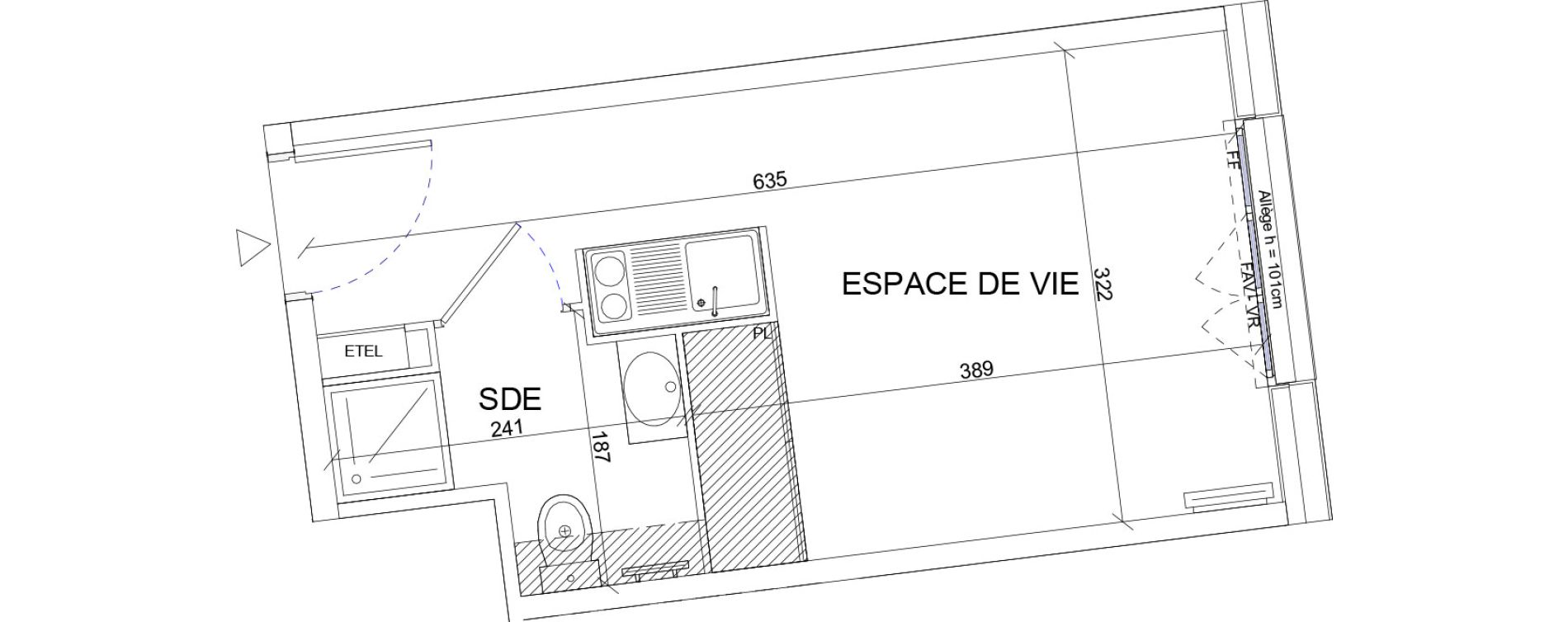 Appartement T1 de 18,99 m2 &agrave; Sartrouville La vaudoire