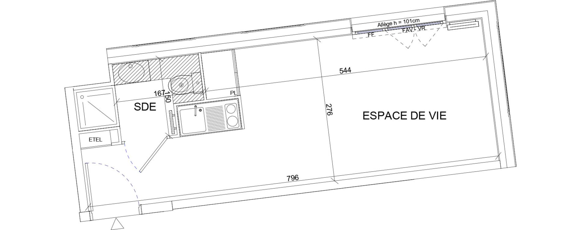 Appartement T1 de 21,09 m2 &agrave; Sartrouville La vaudoire