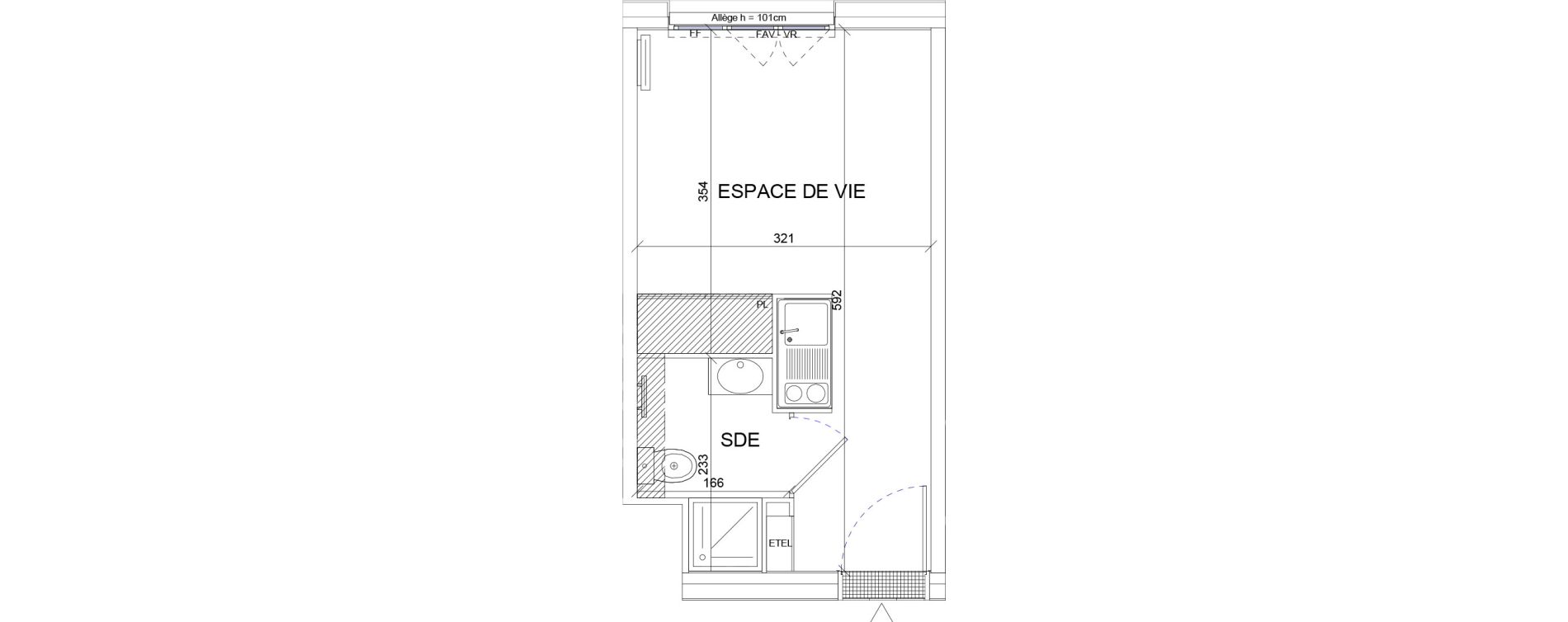 Appartement T1 de 18,03 m2 &agrave; Sartrouville La vaudoire