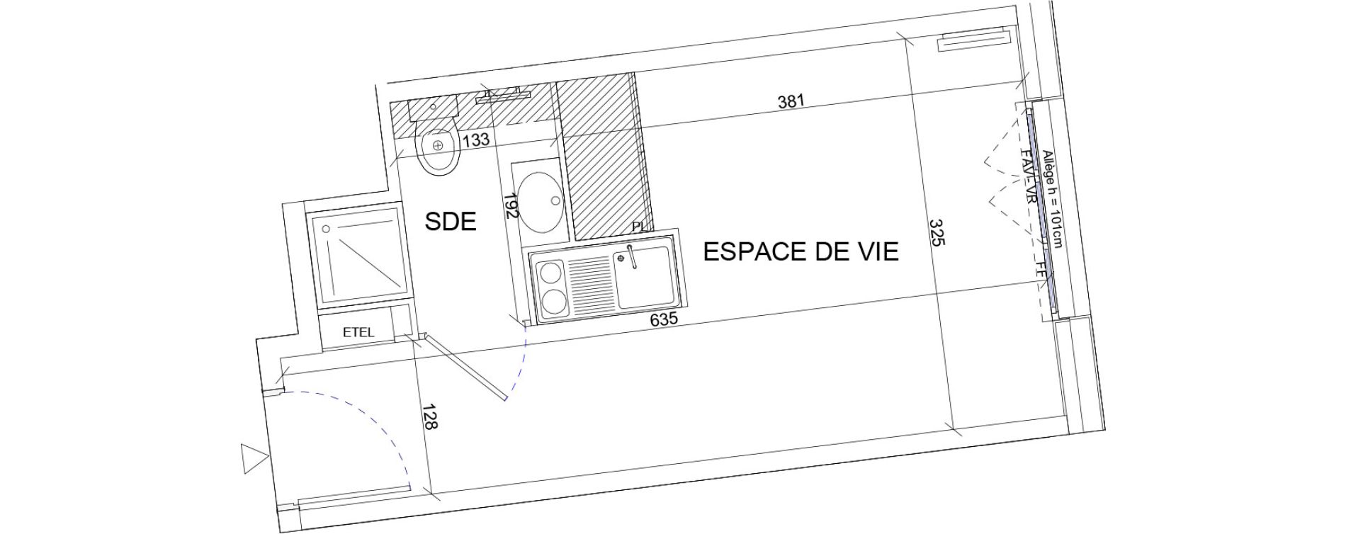 Appartement T1 de 18,75 m2 &agrave; Sartrouville La vaudoire