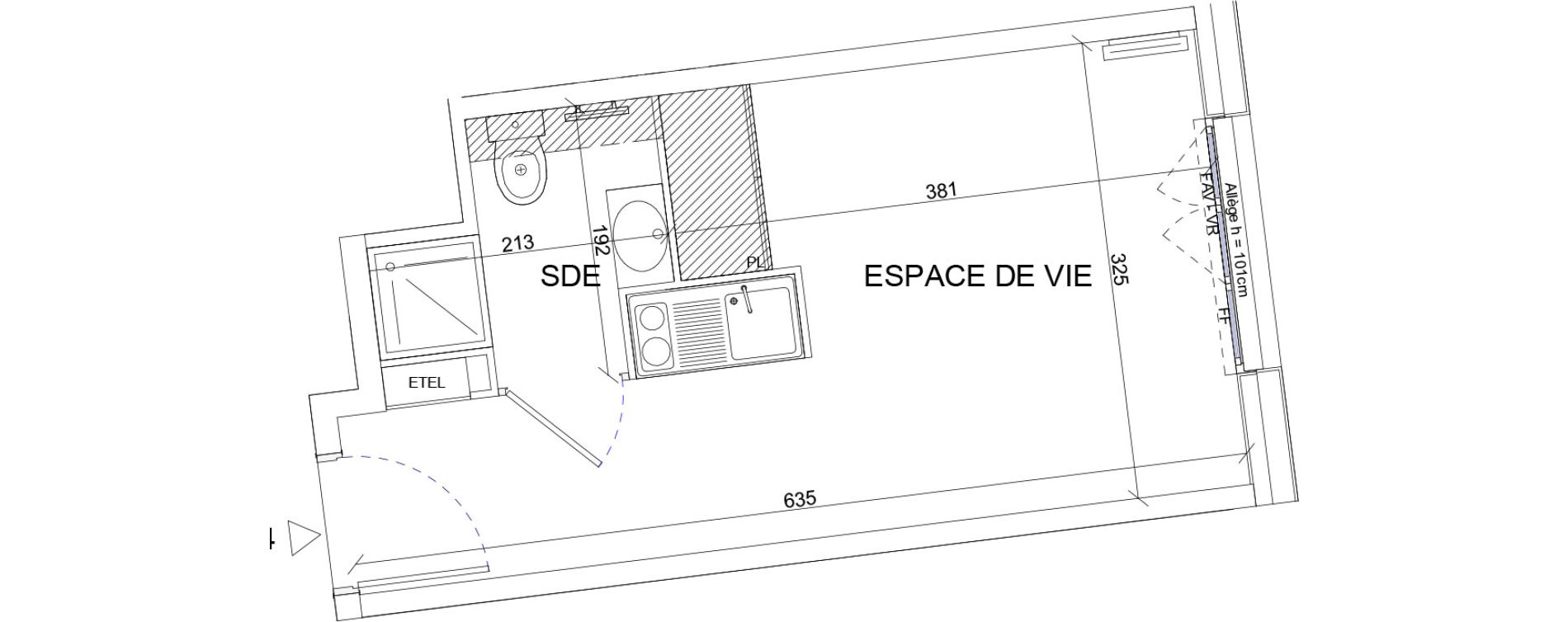 Appartement T1 de 18,75 m2 &agrave; Sartrouville La vaudoire