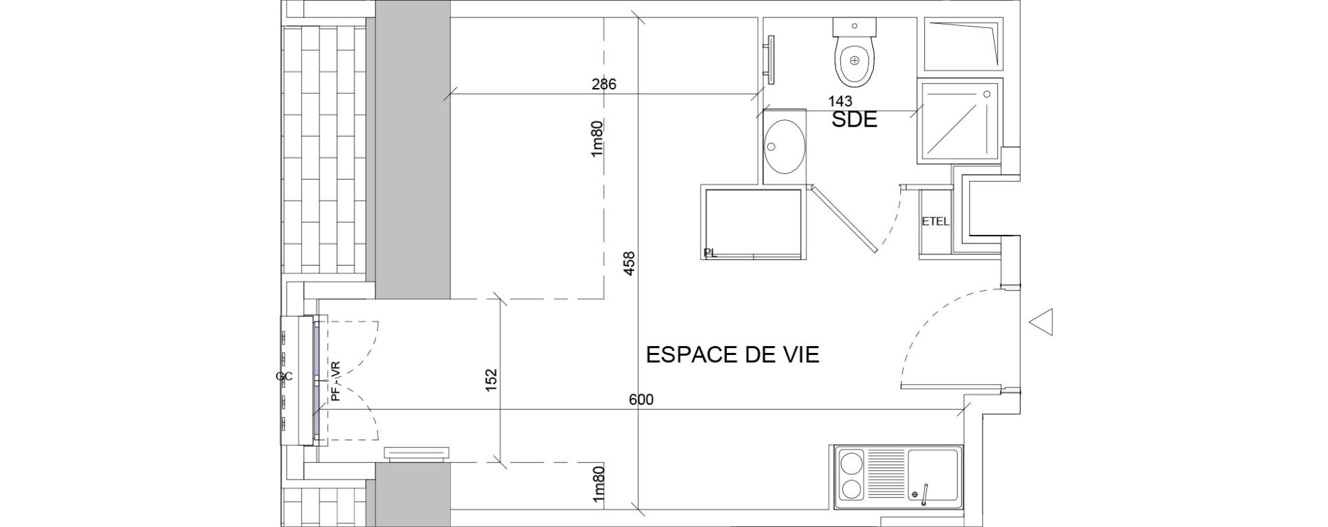 Appartement T1 de 19,11 m2 &agrave; Sartrouville La vaudoire