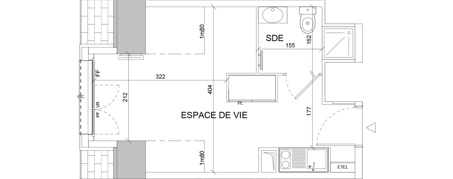 Appartement T1 de 18,24 m2 &agrave; Sartrouville La vaudoire