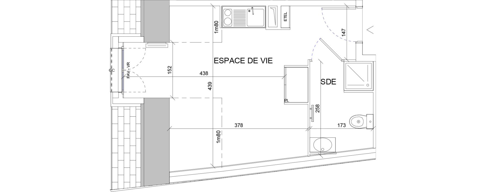 Appartement T1 de 19,53 m2 &agrave; Sartrouville La vaudoire