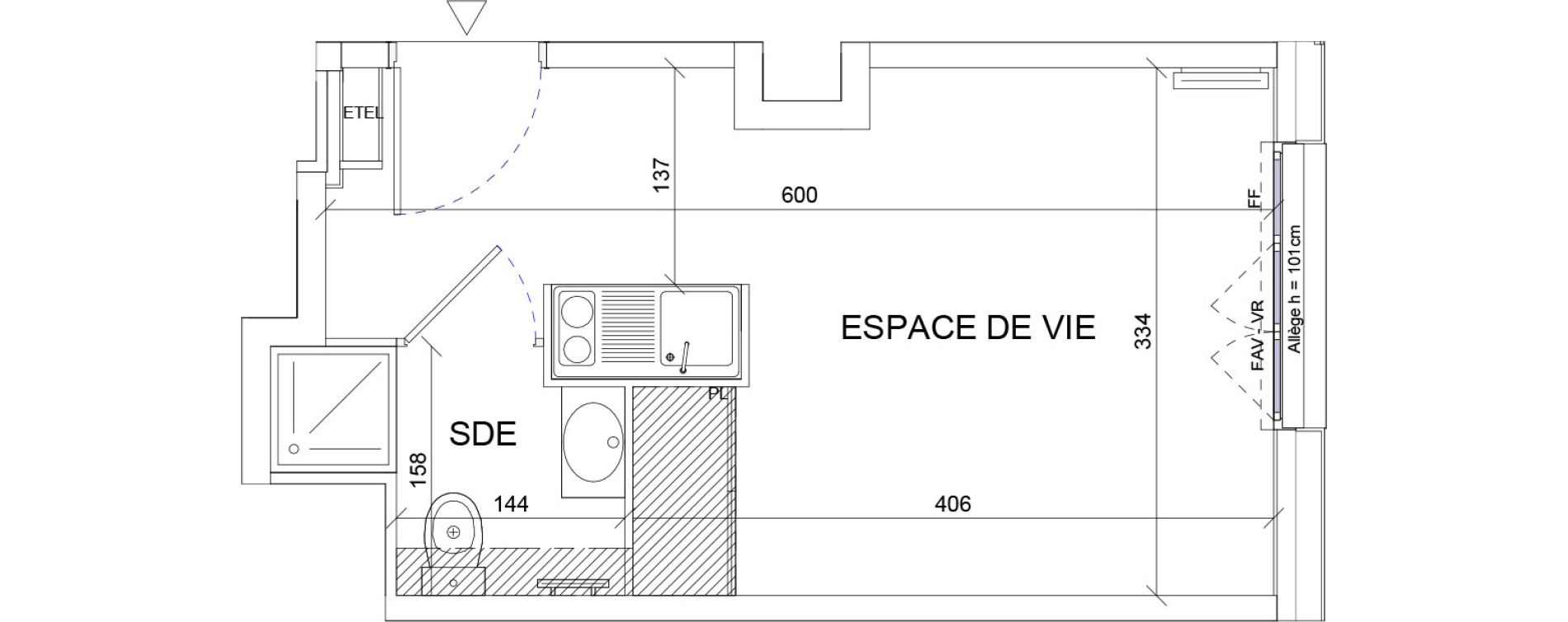 Appartement T1 de 19,14 m2 &agrave; Sartrouville La vaudoire