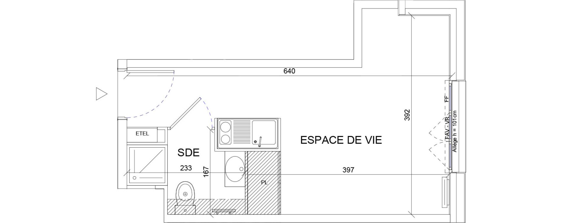 Appartement T1 de 19,28 m2 &agrave; Sartrouville La vaudoire