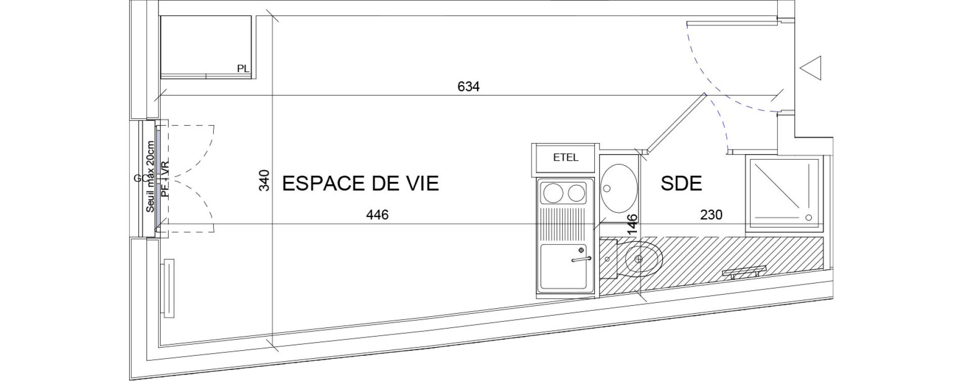 Appartement T1 de 19,35 m2 &agrave; Sartrouville La vaudoire