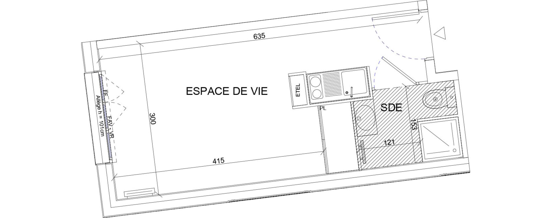 Appartement T1 de 19,36 m2 &agrave; Sartrouville La vaudoire