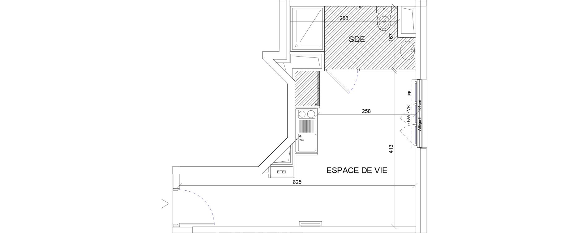 Appartement T1 de 22,00 m2 &agrave; Sartrouville La vaudoire