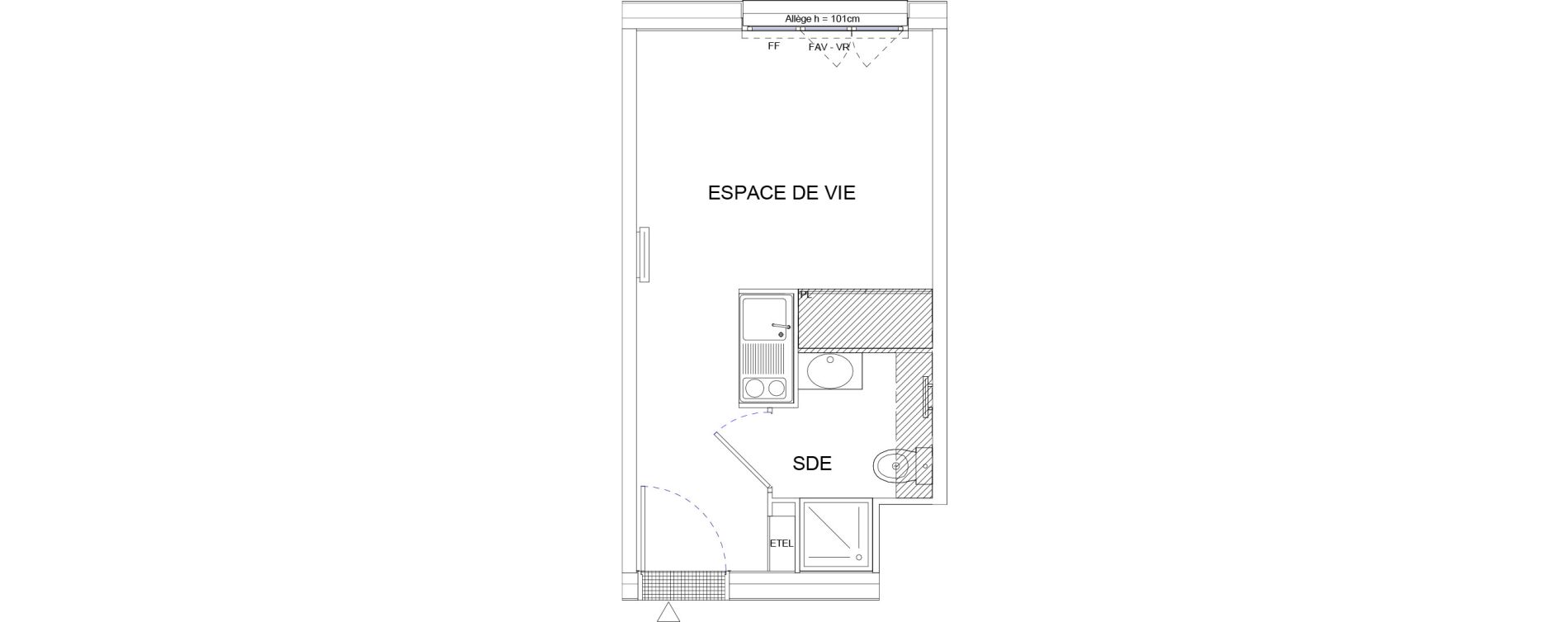 Appartement T1 de 18,13 m2 &agrave; Sartrouville La vaudoire