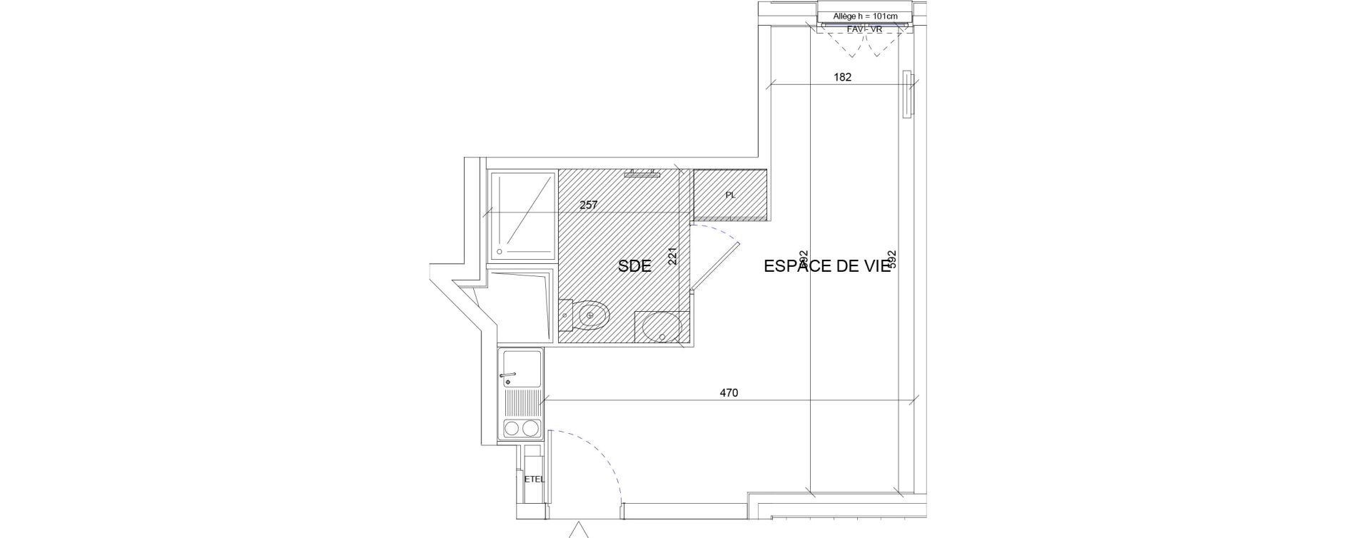 Appartement T1 de 24,15 m2 &agrave; Sartrouville La vaudoire