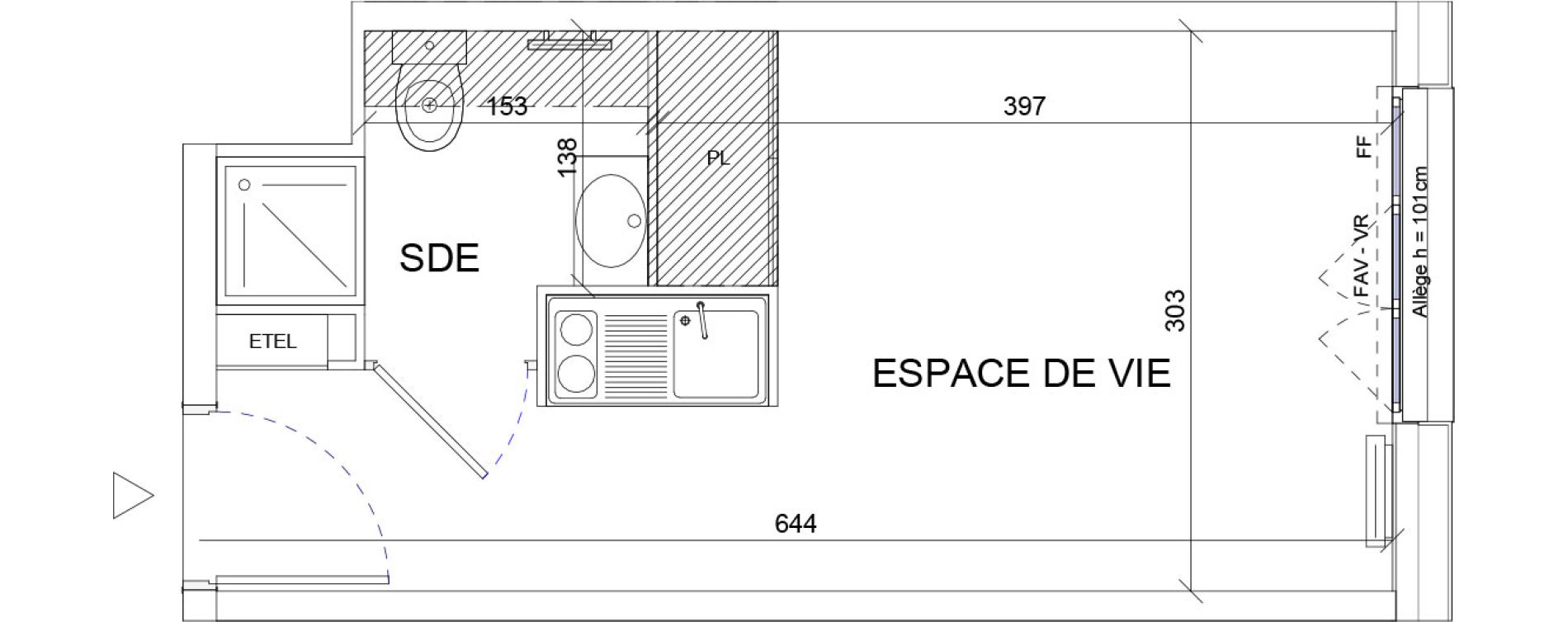 Appartement T1 de 18,15 m2 &agrave; Sartrouville La vaudoire