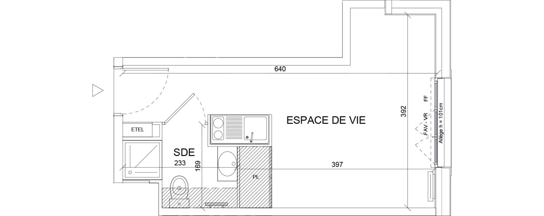 Appartement T1 de 19,28 m2 &agrave; Sartrouville La vaudoire