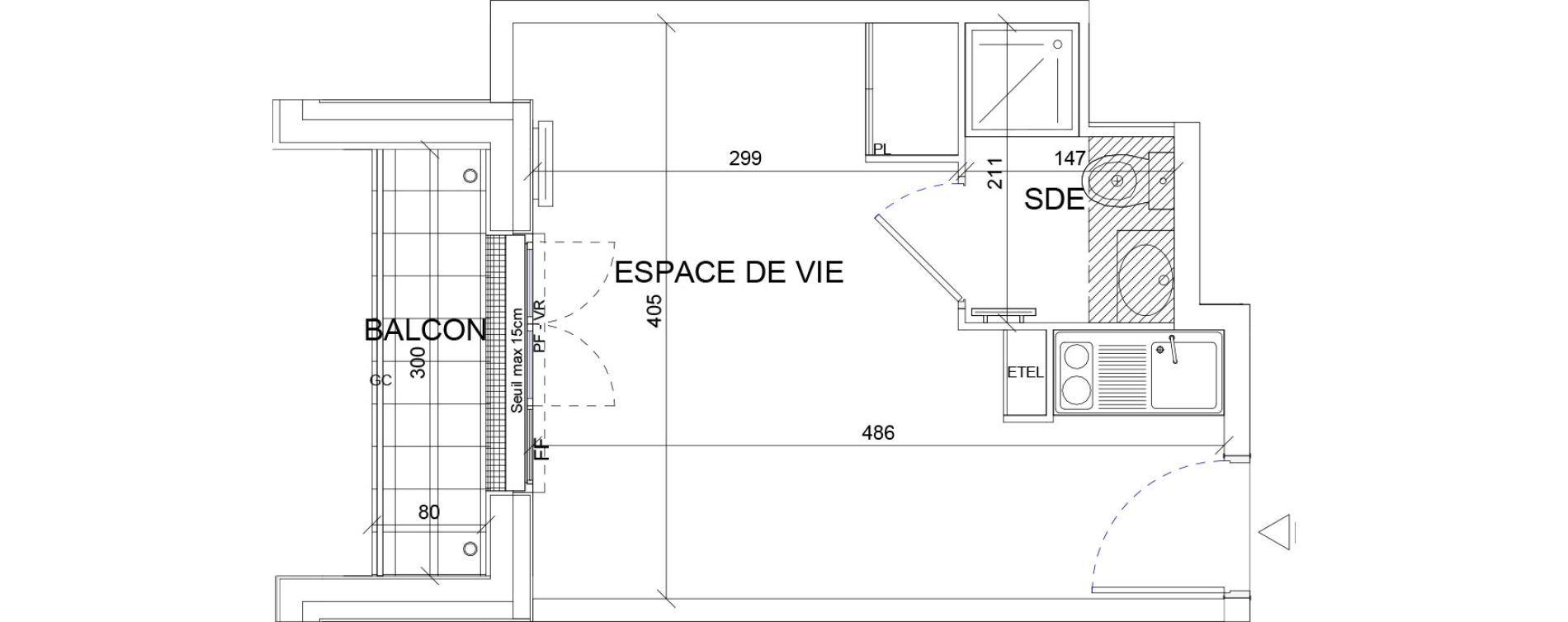 Appartement T1 de 18,05 m2 &agrave; Sartrouville La vaudoire