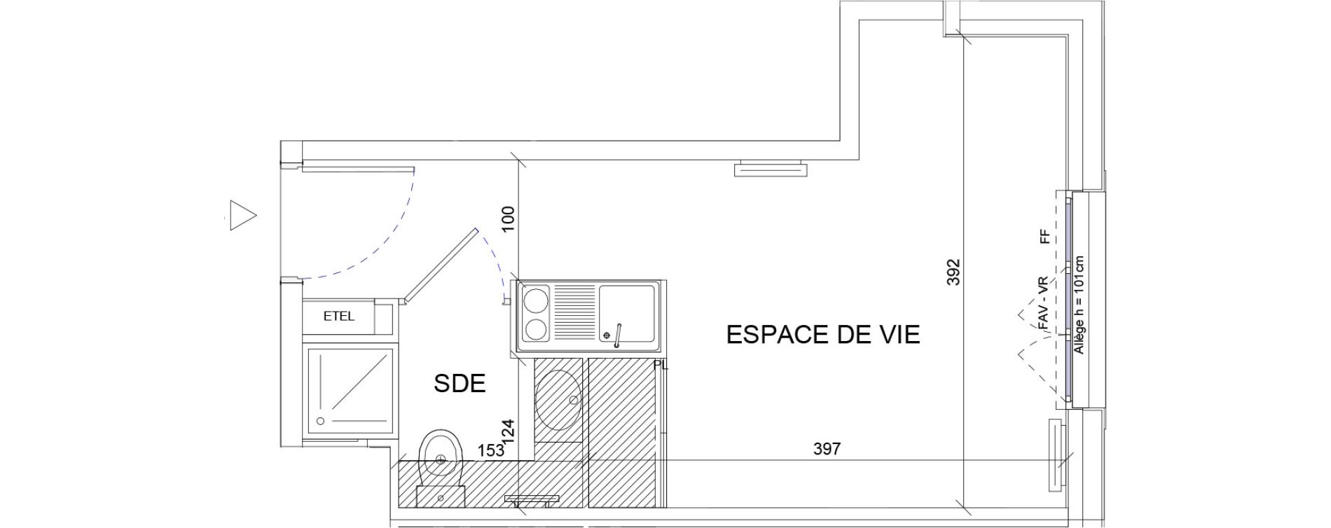 Appartement T1 de 19,28 m2 &agrave; Sartrouville La vaudoire