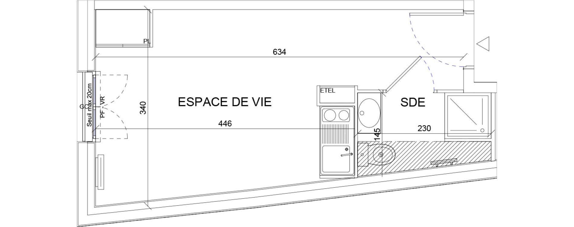 Appartement T1 de 19,35 m2 &agrave; Sartrouville La vaudoire