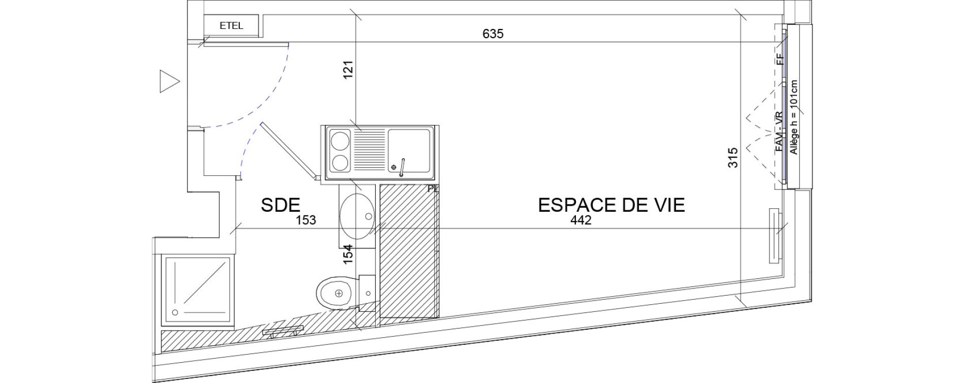 Appartement T1 de 20,25 m2 &agrave; Sartrouville La vaudoire