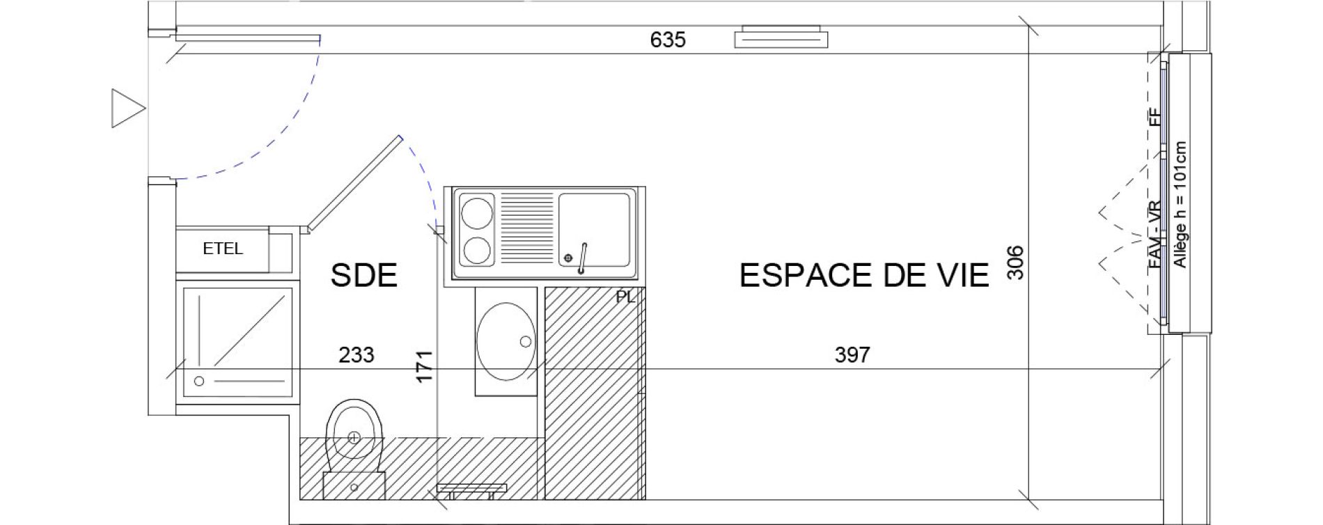 Appartement T1 de 18,40 m2 &agrave; Sartrouville La vaudoire