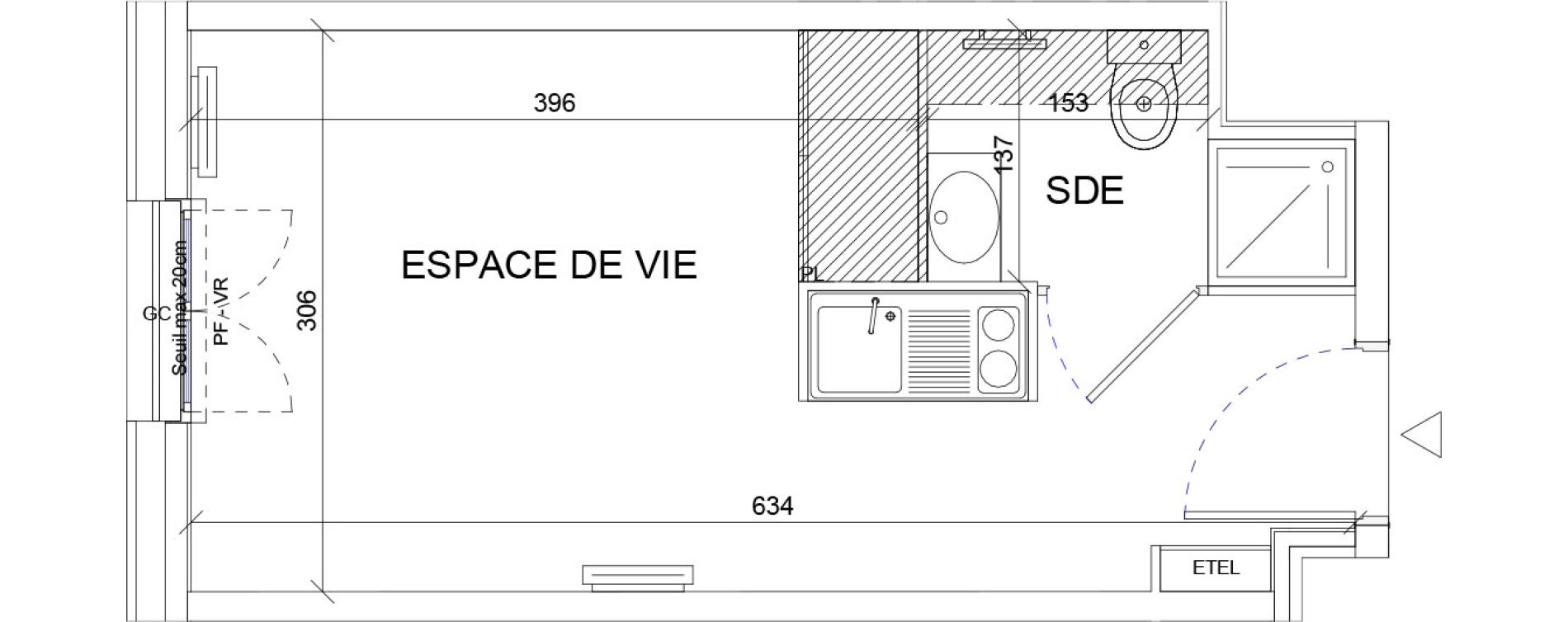 Appartement T1 de 18,33 m2 &agrave; Sartrouville La vaudoire