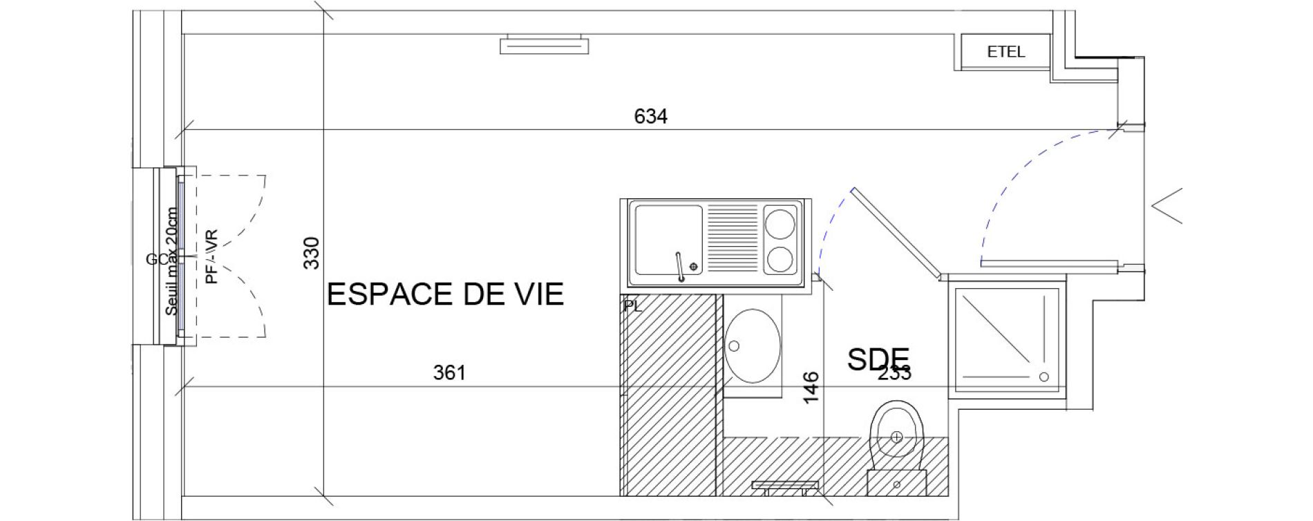 Appartement T1 de 18,26 m2 &agrave; Sartrouville La vaudoire