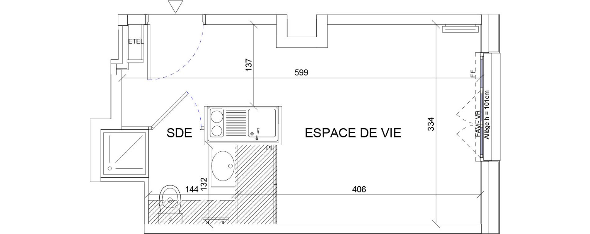 Appartement T1 de 19,14 m2 &agrave; Sartrouville La vaudoire