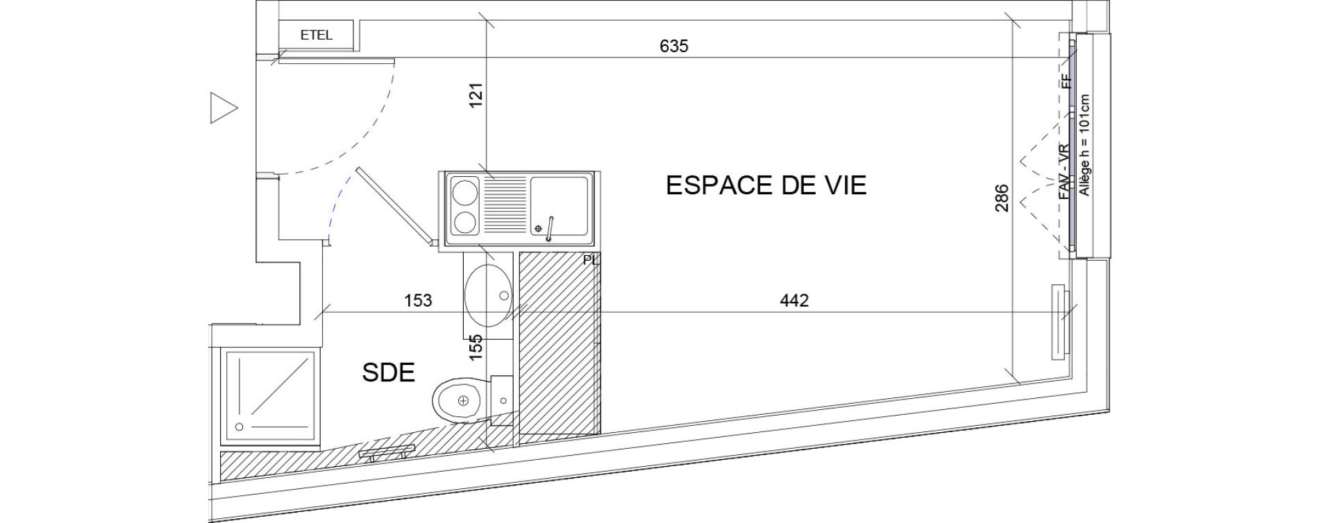 Appartement T1 de 20,25 m2 &agrave; Sartrouville La vaudoire