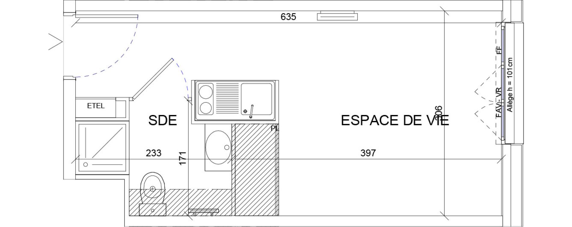 Appartement T1 de 18,40 m2 &agrave; Sartrouville La vaudoire