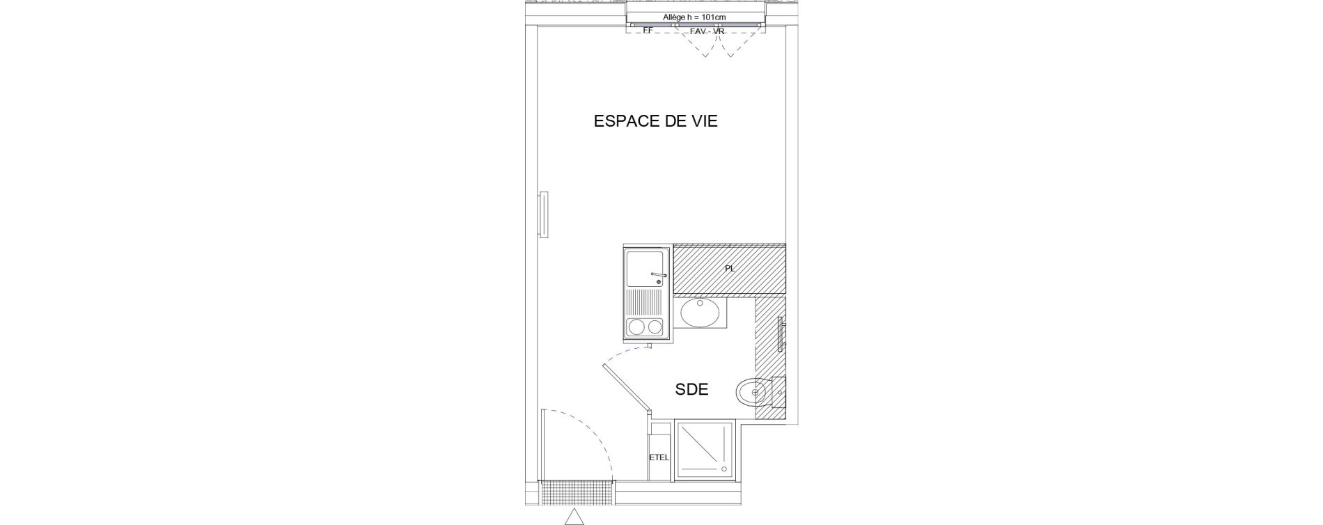 Appartement T1 de 18,13 m2 &agrave; Sartrouville La vaudoire