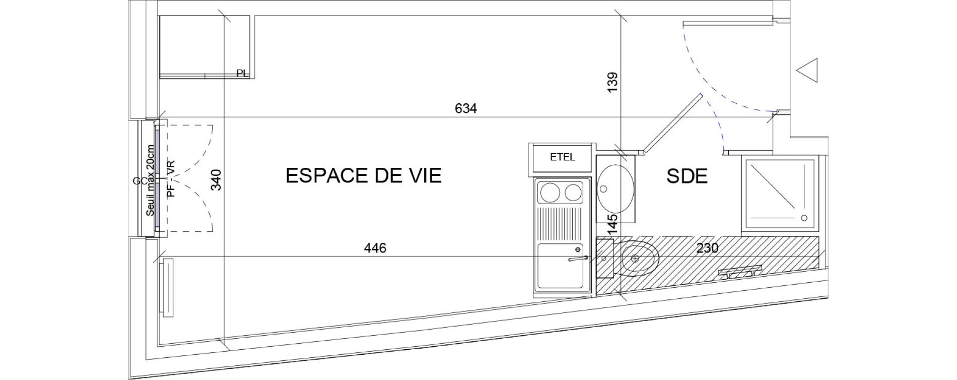 Appartement T1 de 19,35 m2 &agrave; Sartrouville La vaudoire