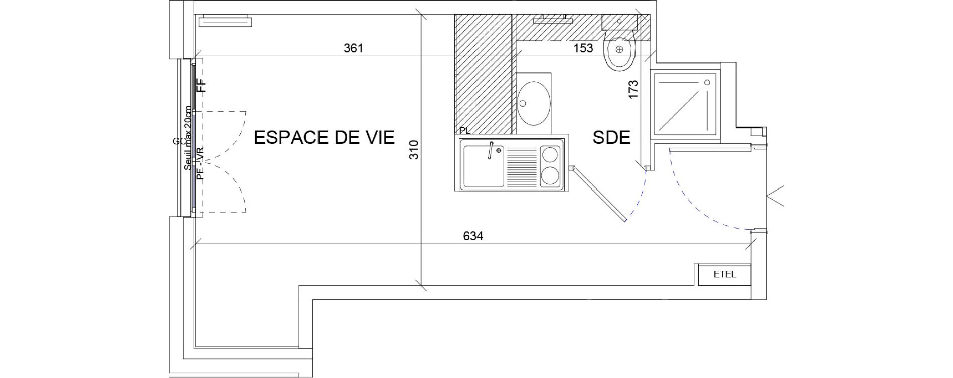 Appartement T1 de 19,01 m2 &agrave; Sartrouville La vaudoire