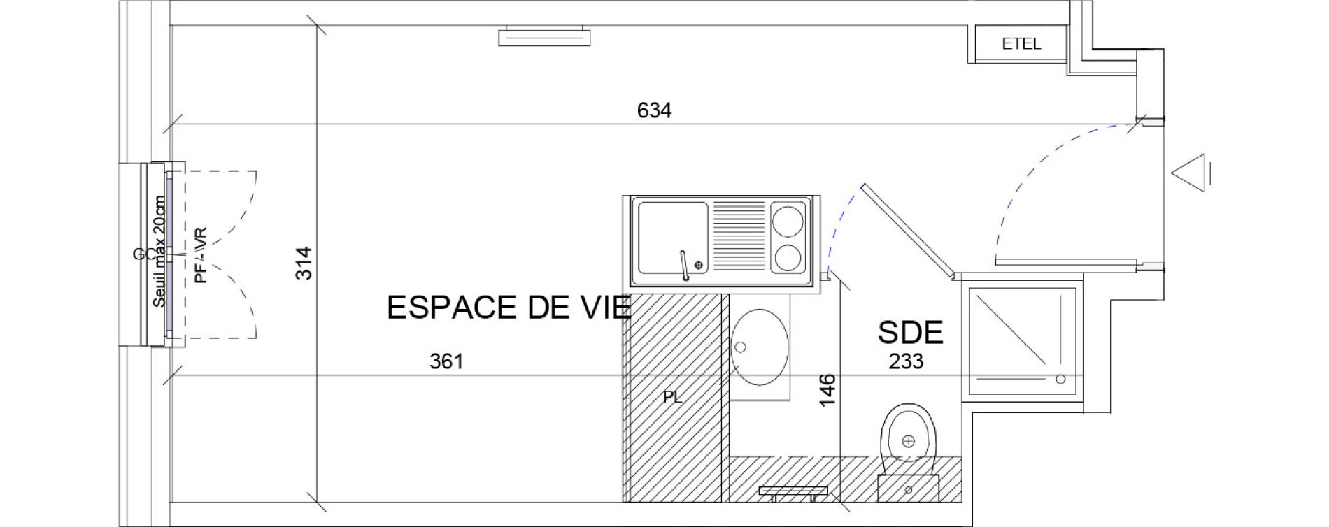 Appartement T1 de 18,26 m2 &agrave; Sartrouville La vaudoire