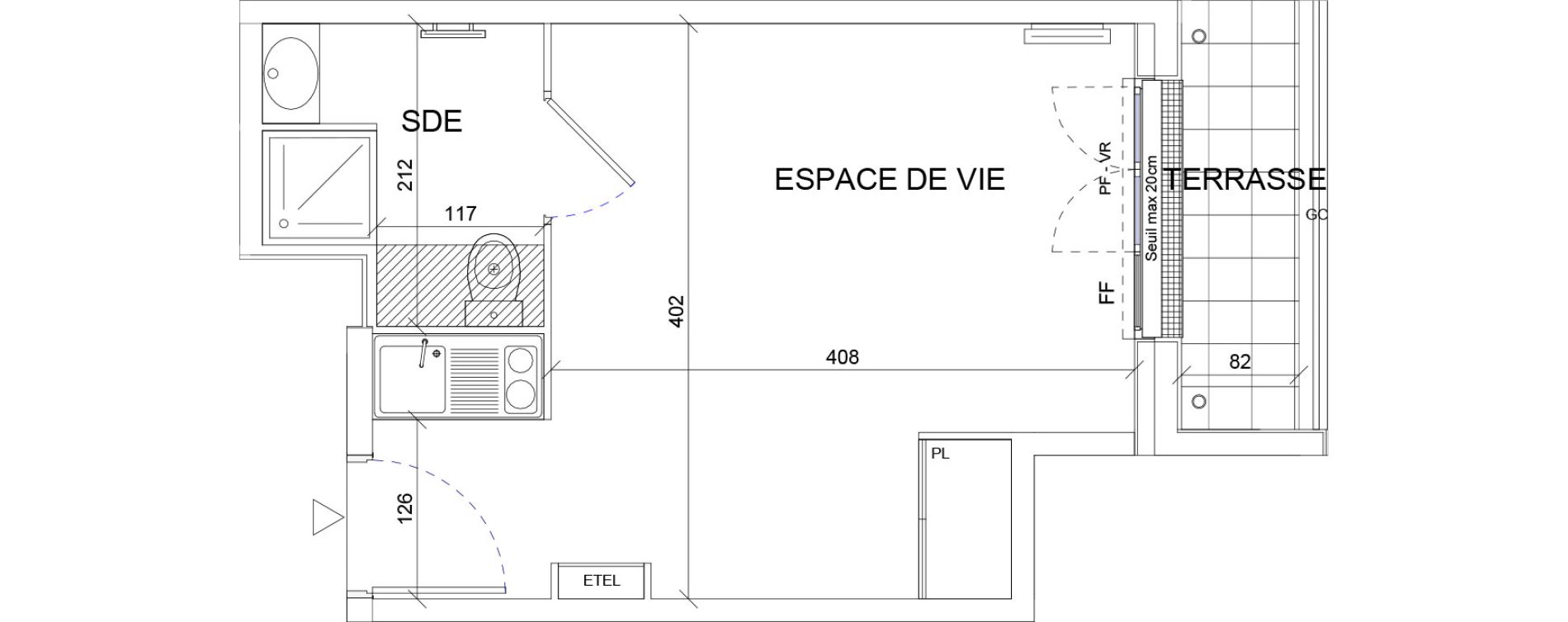 Appartement T1 de 21,19 m2 &agrave; Sartrouville La vaudoire