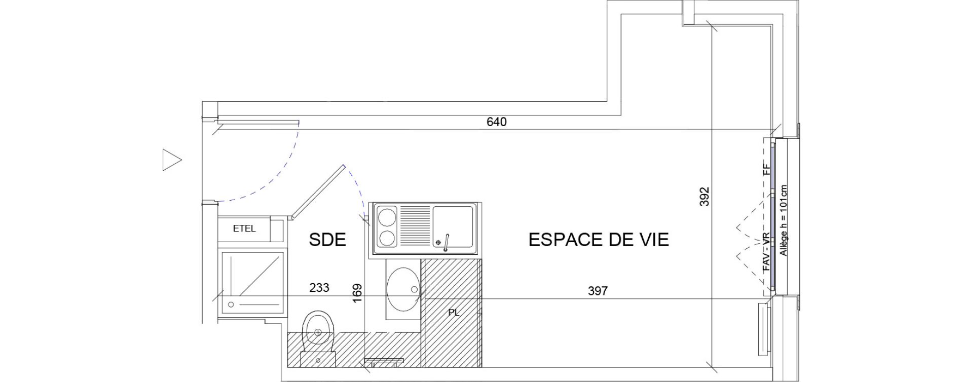 Appartement T1 de 19,28 m2 &agrave; Sartrouville La vaudoire