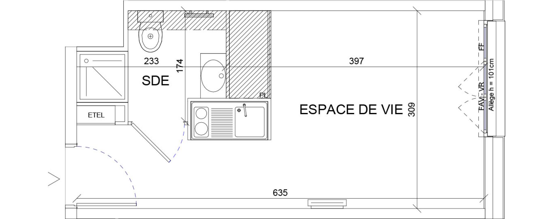 Appartement T1 de 18,60 m2 &agrave; Sartrouville La vaudoire