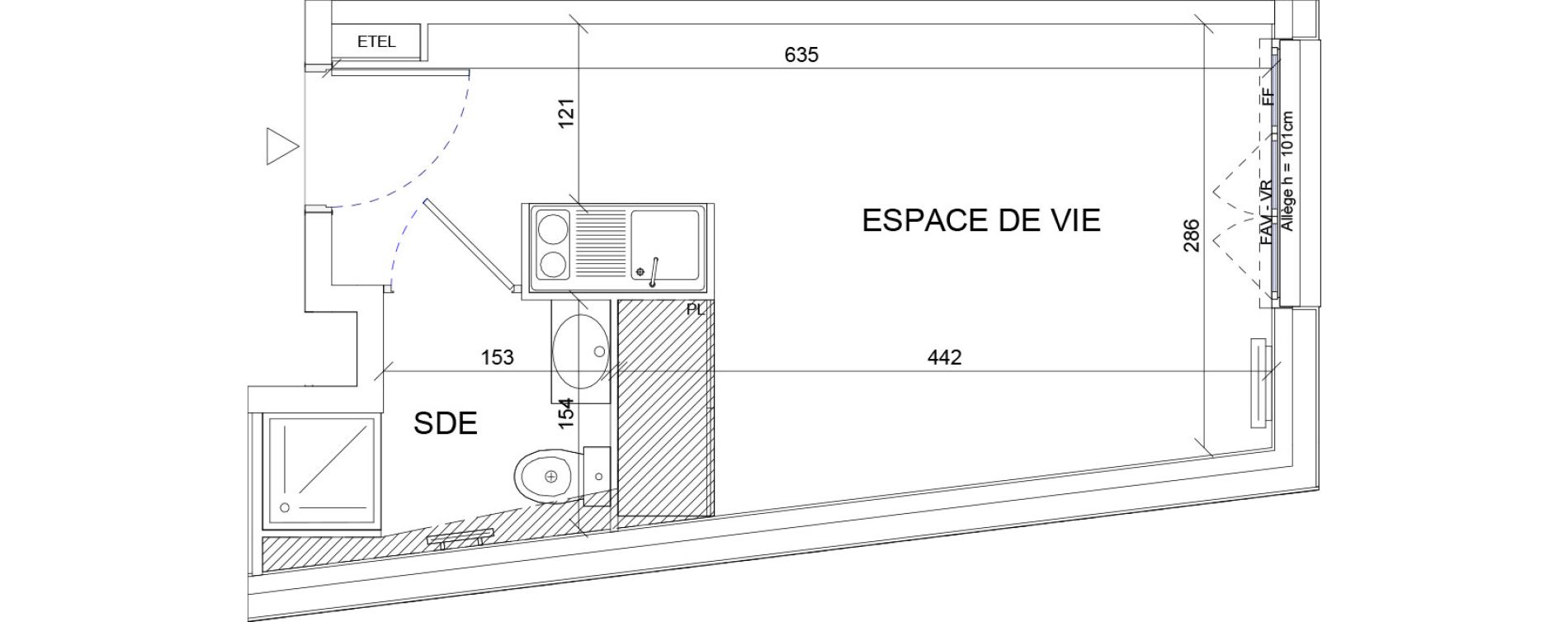 Appartement T1 de 20,25 m2 &agrave; Sartrouville La vaudoire